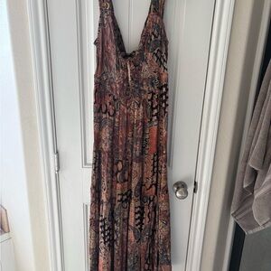 Angie Black and Brown Paisley Maxi Dress